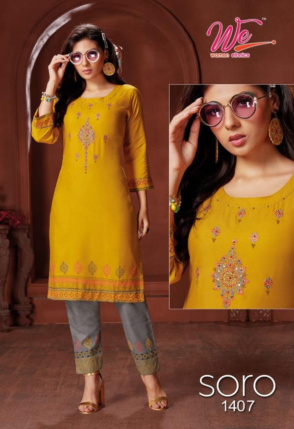 We Soro Rayon Print work Designer Exclusive kurti collection